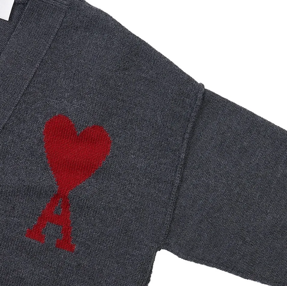 Unisex Wool Cardigans with Logo Design by AMI PARIS