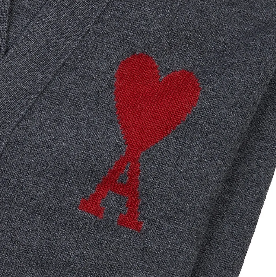 Unisex Wool Cardigans with Logo Design by AMI PARIS