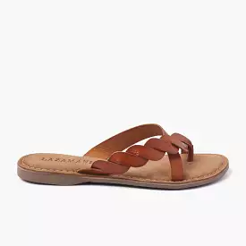 Ava Leren Dames Slippers Tan