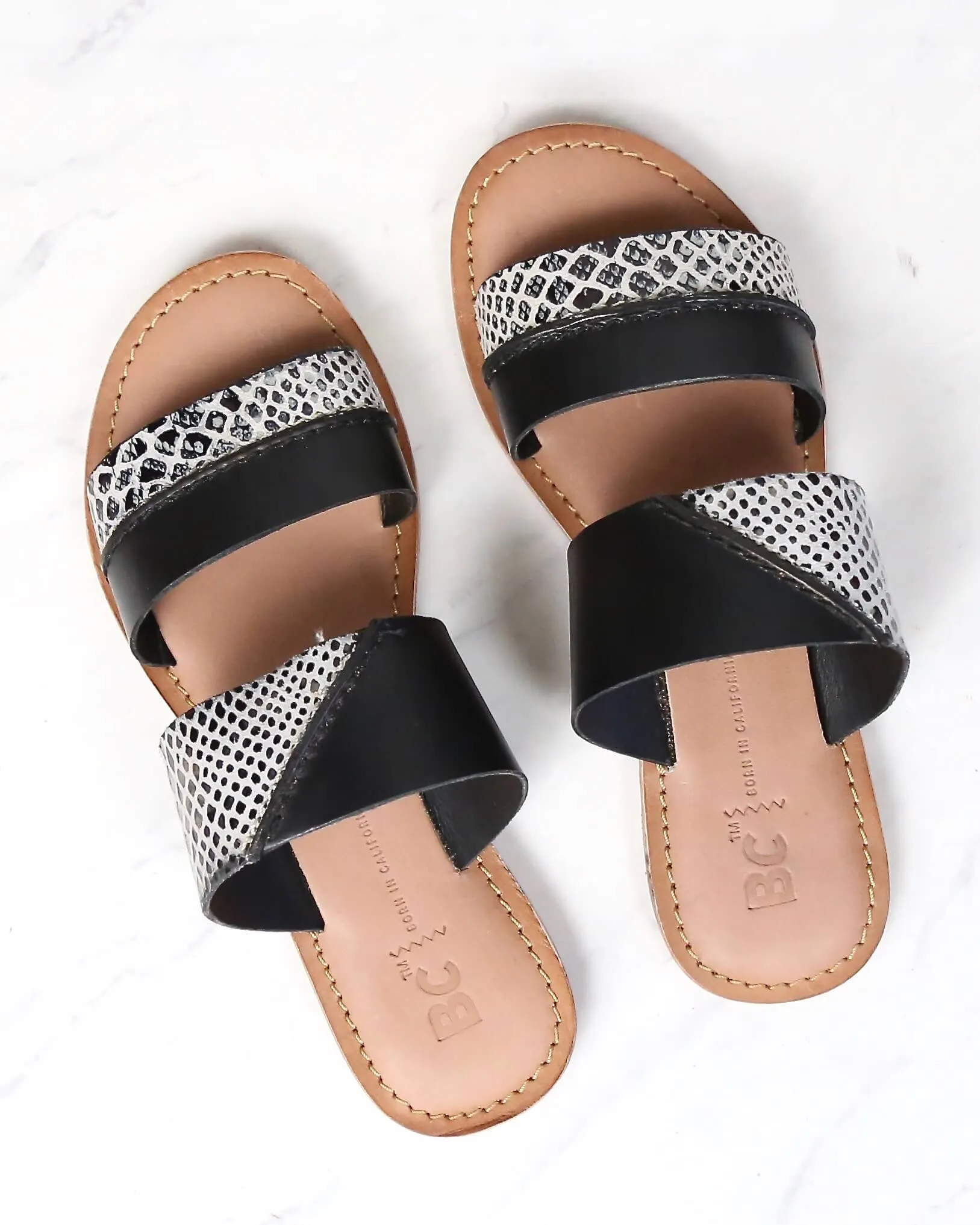 BC Footwear - Exotic Print Black Sandals - Shop Now