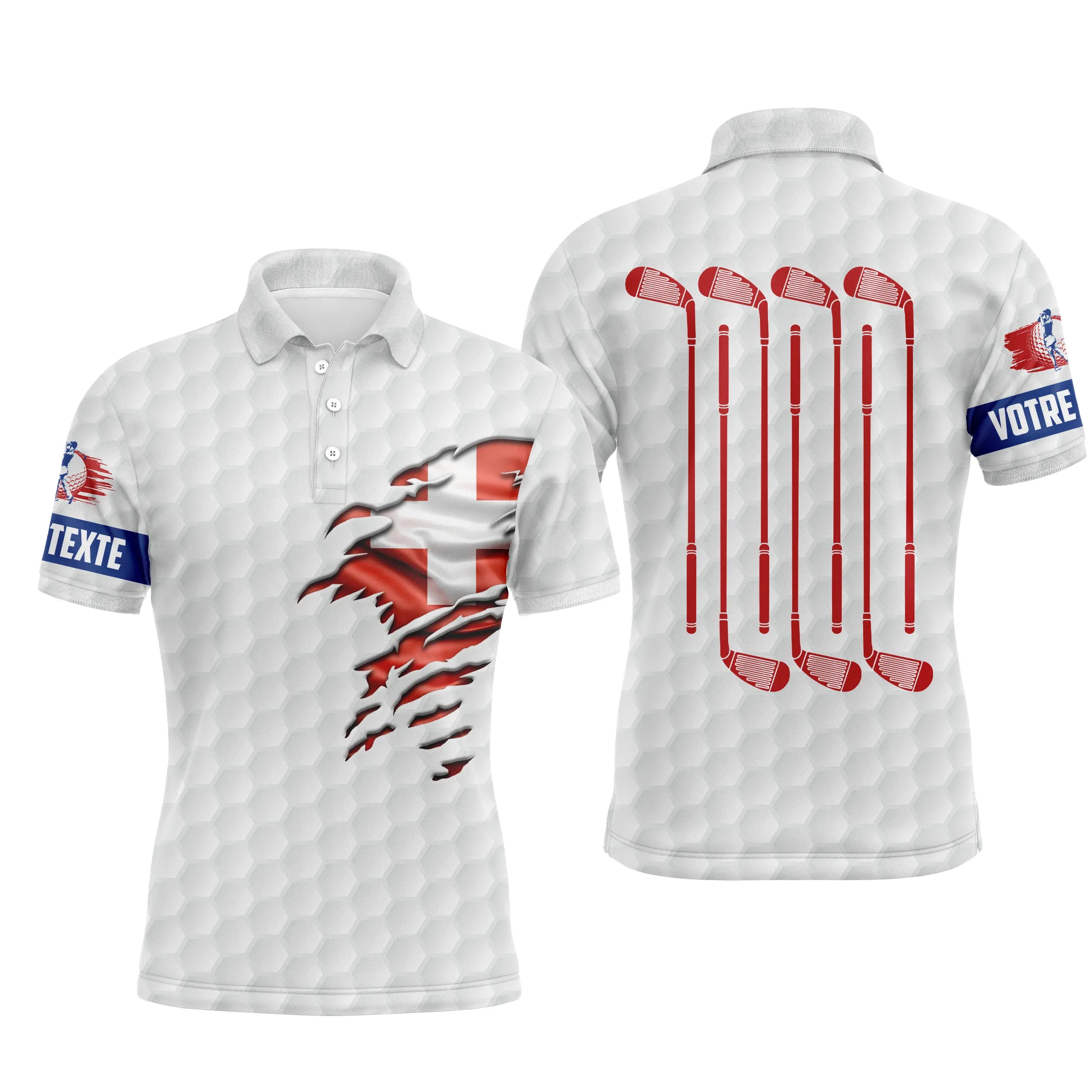 Best Golf Gift, Men's/Women's Sport Polo, Quick-Drying Polo, Swiss Flag, Golf Club - CTS11052209S