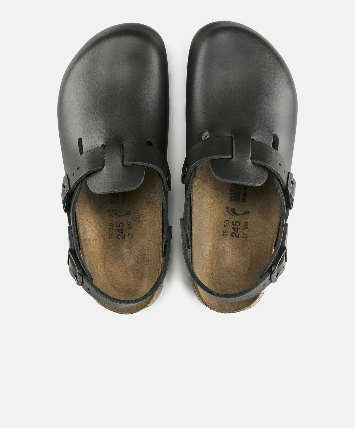 Birkenstock Black Leather Tokio Clogs - Supergrip.