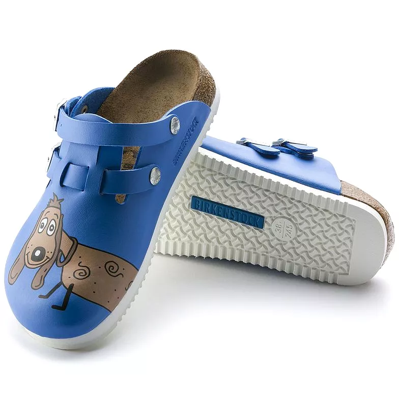 Birkenstock Blue Dog Flora Birkis Kay Clogs - Supergrip