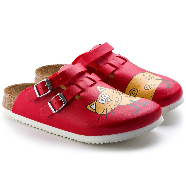 Birkenstock Kay Birko-Flor Red Clogs