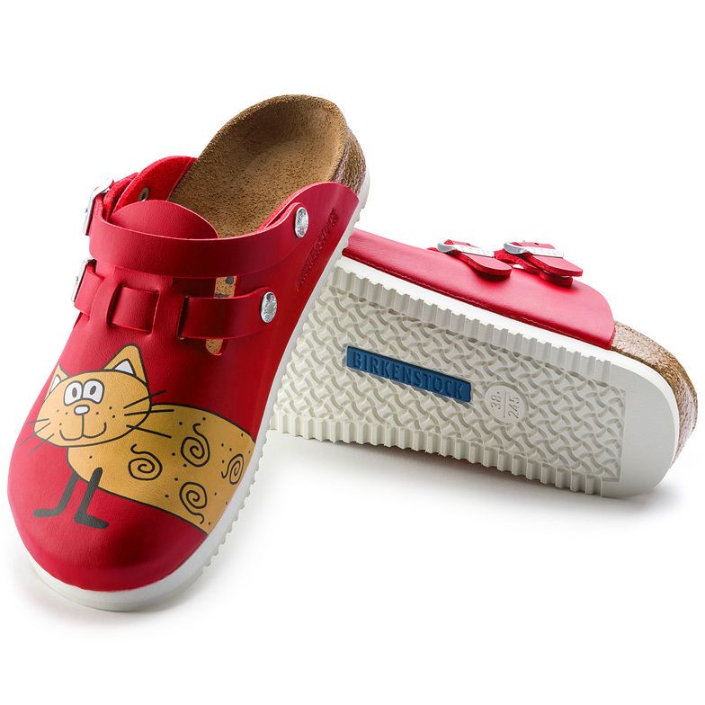 Birkenstock Kay Birko-Flor Red Clogs