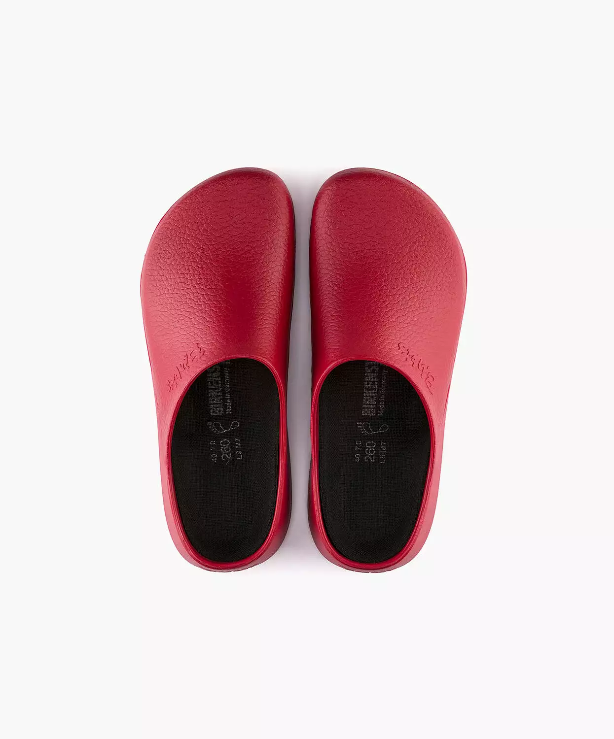 Birkenstock red clogs