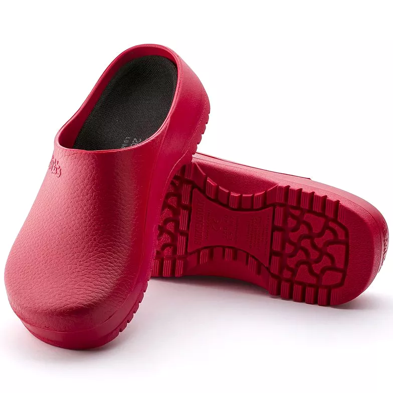 Birkenstock red clogs