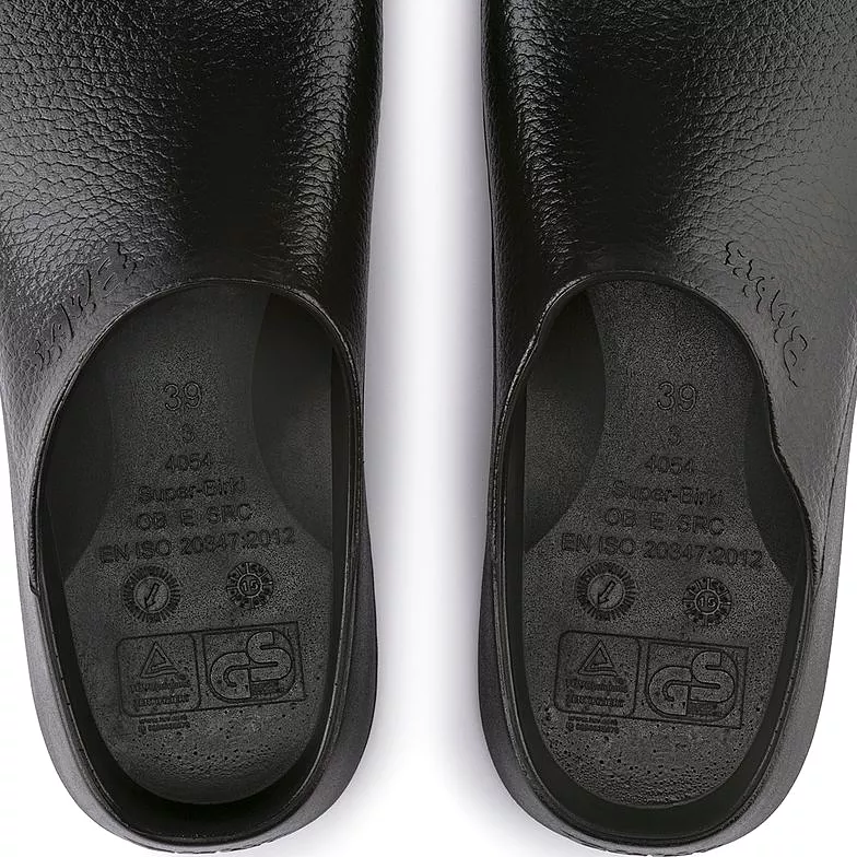 Birkenstock Super Birki PU Black Clogs can be rewritten as Black Birkenstock Super Birki Clogs for better Google SEO.