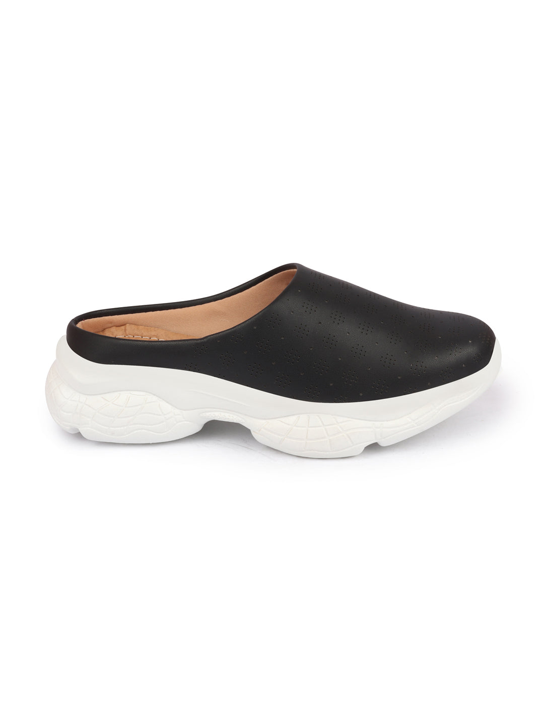 Black Back Open Slip On Mules Shoes for Women