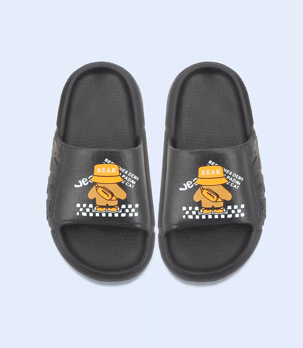 Black Boys Slip-on Casual Slippers - KB0056