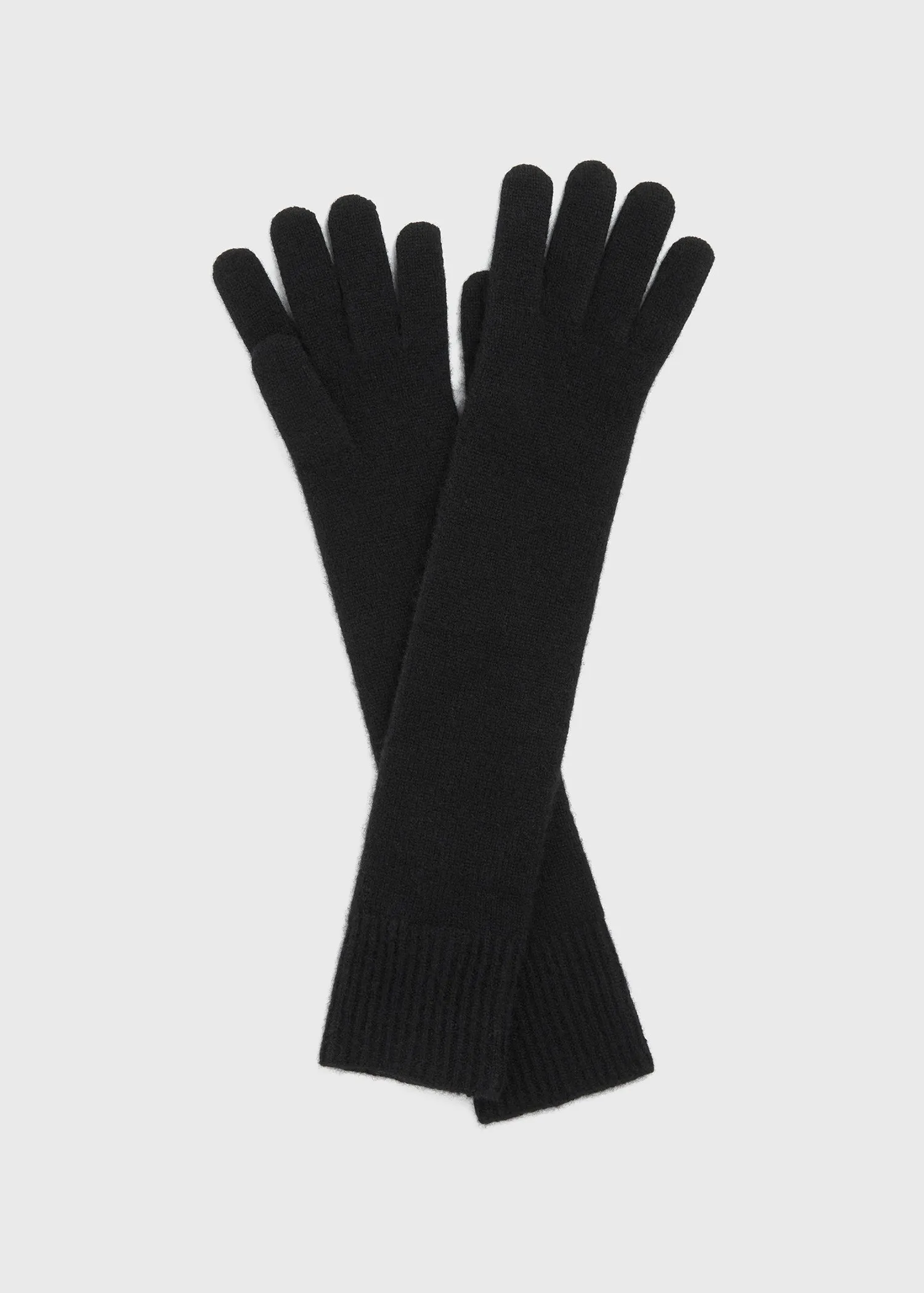 Black Long Knit Gloves