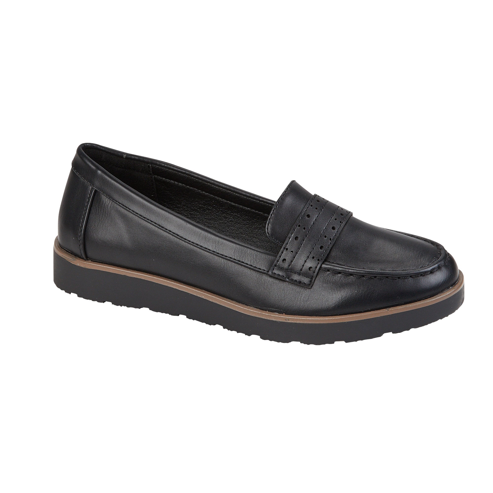 Black Slip on Loafer Work Shoe Lianne