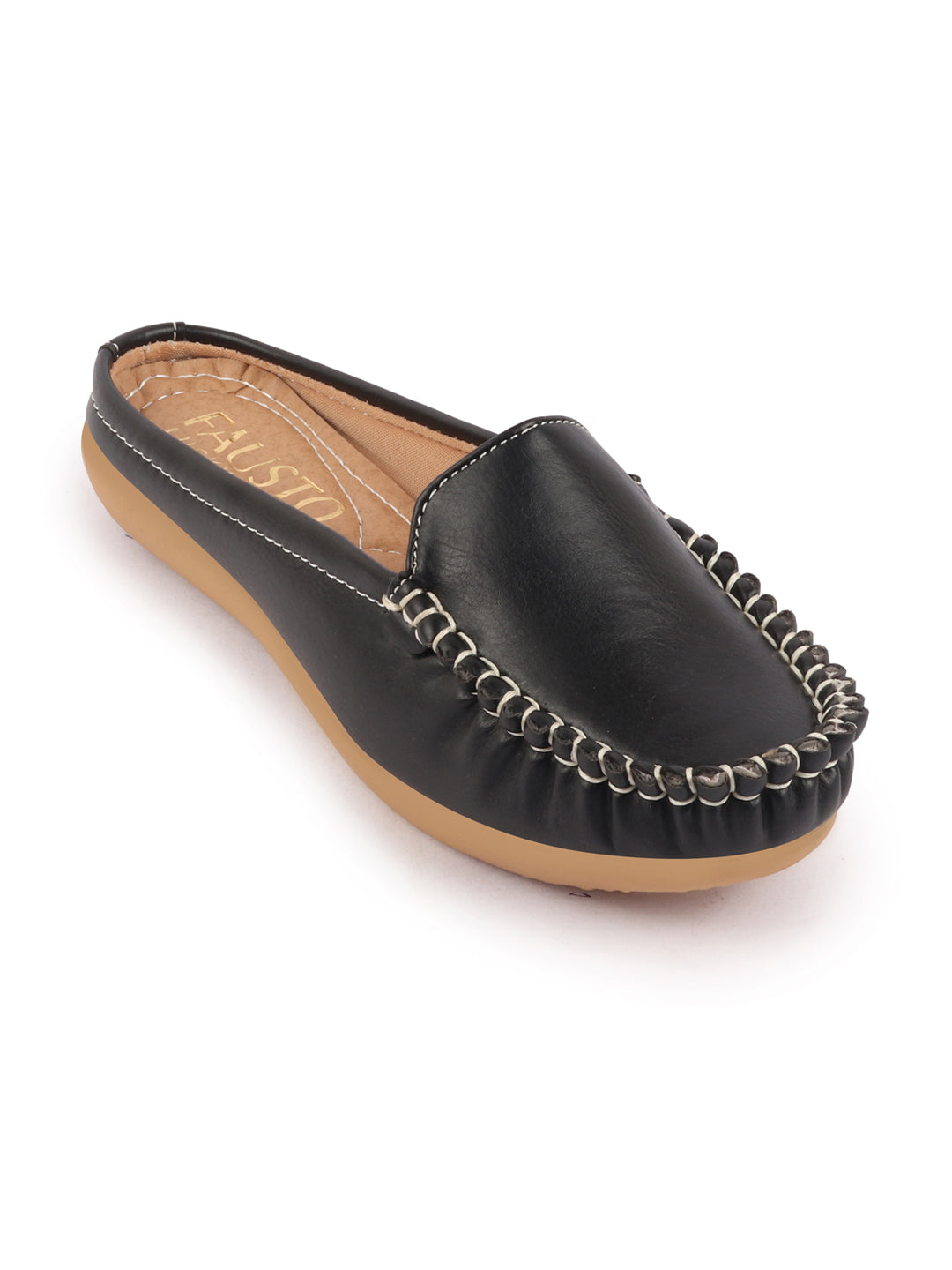 Black Slip On Mules Shoes for Women