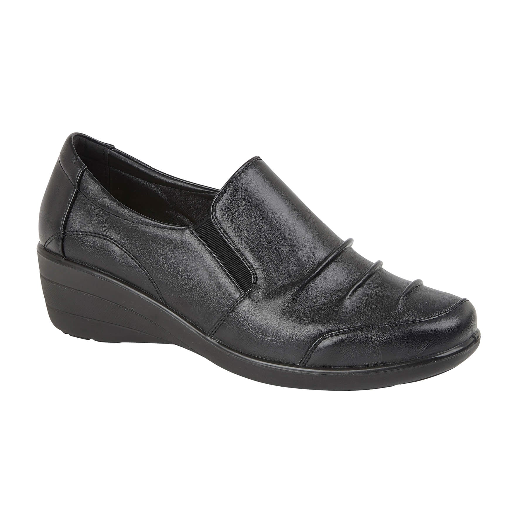 Black Wedge Slip On Work Shoe Beatrice