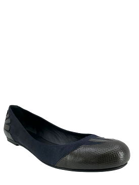 Bottega Veneta Satin Lizard Ballet Flats Size 9.5 for Sale - Best Price Guarantee