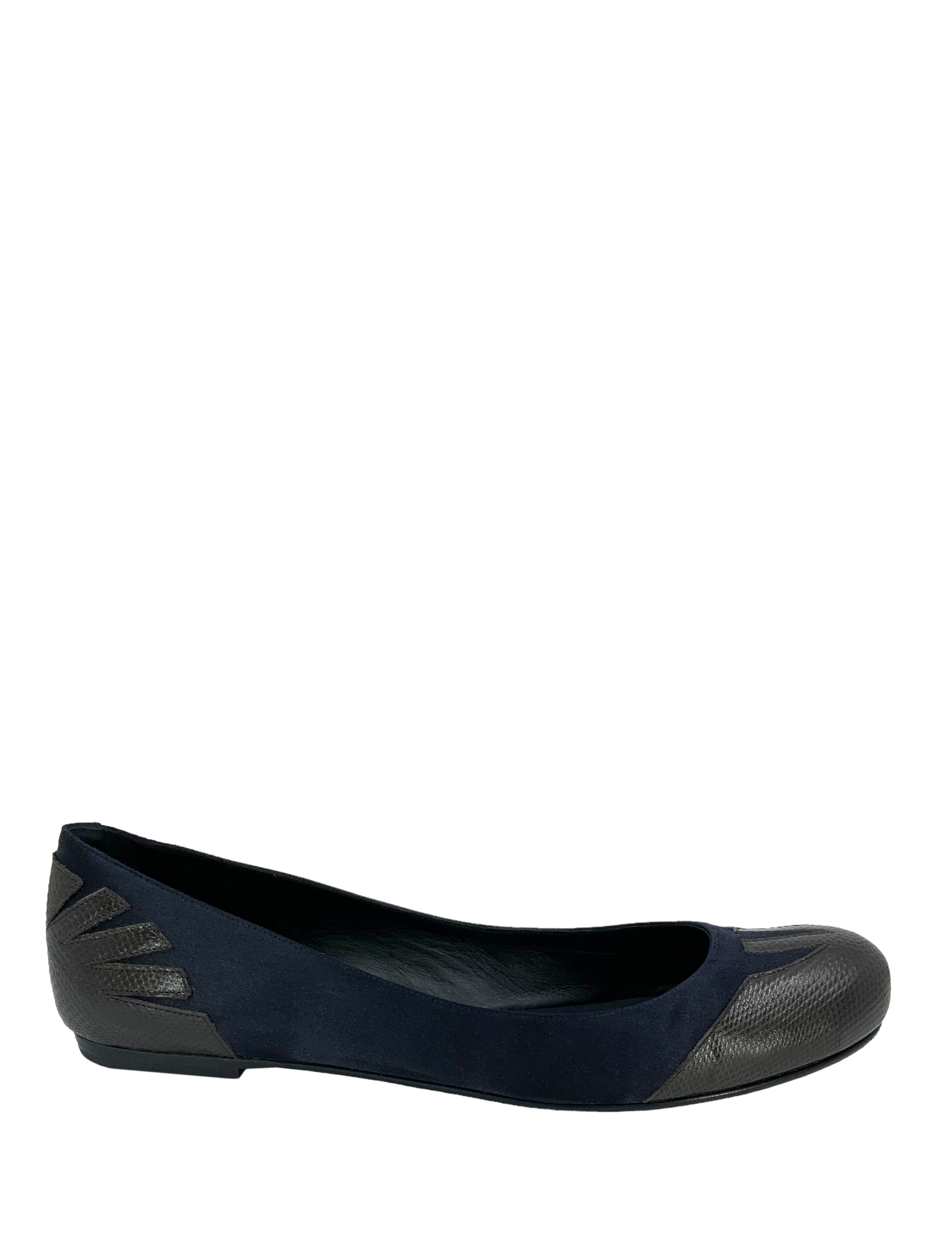 Bottega Veneta Satin Lizard Ballet Flats Size 9.5 for Sale - Best Price Guarantee