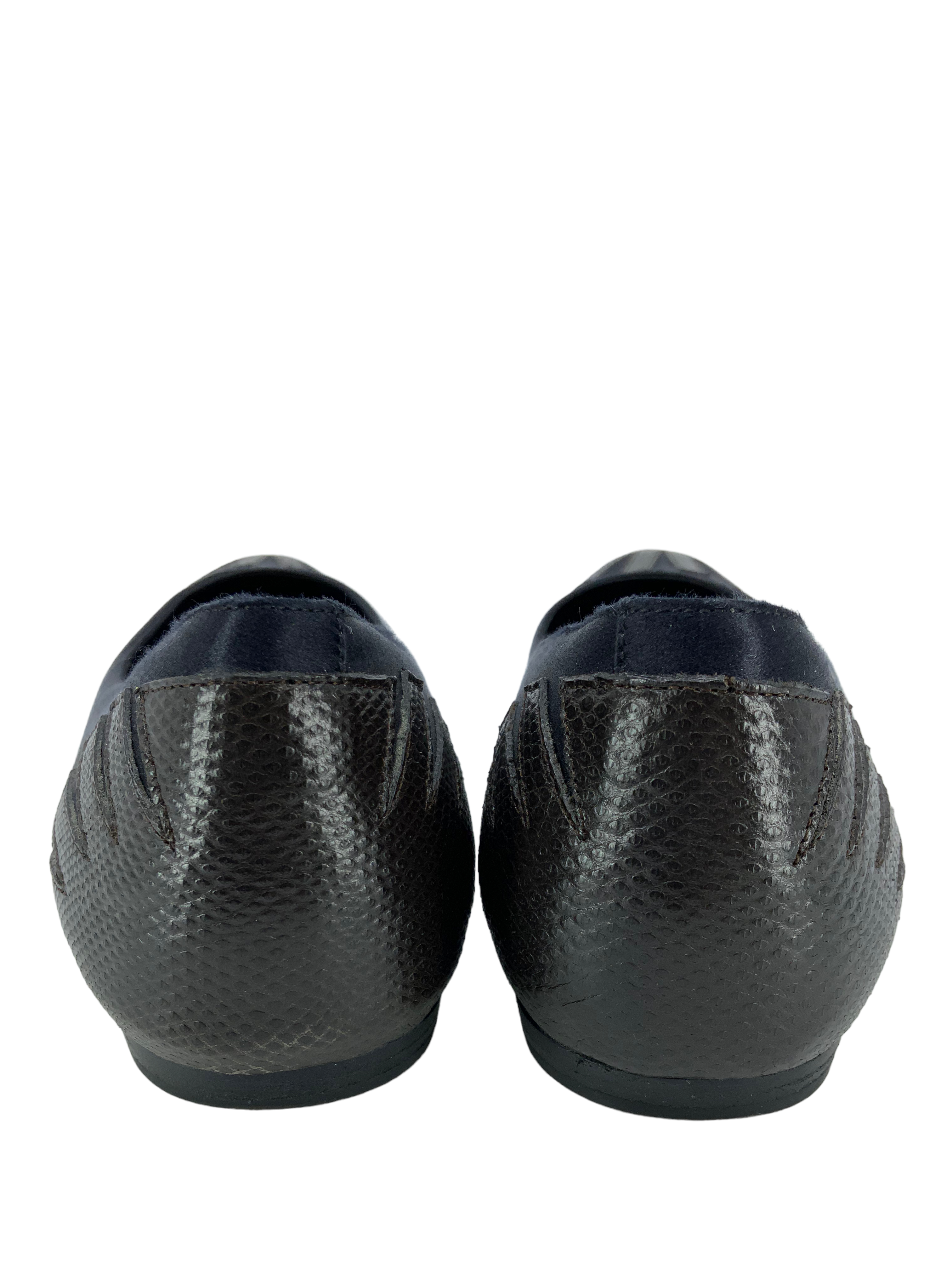 Bottega Veneta Satin Lizard Ballet Flats Size 9.5 for Sale - Best Price Guarantee