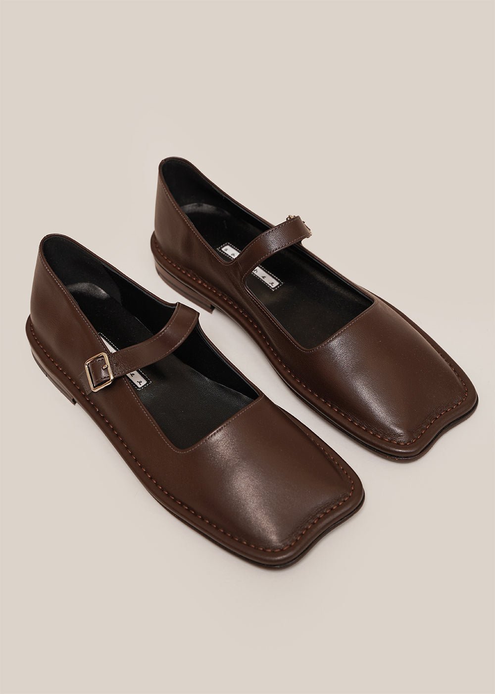 Brown Maryjane Flats - Bomi