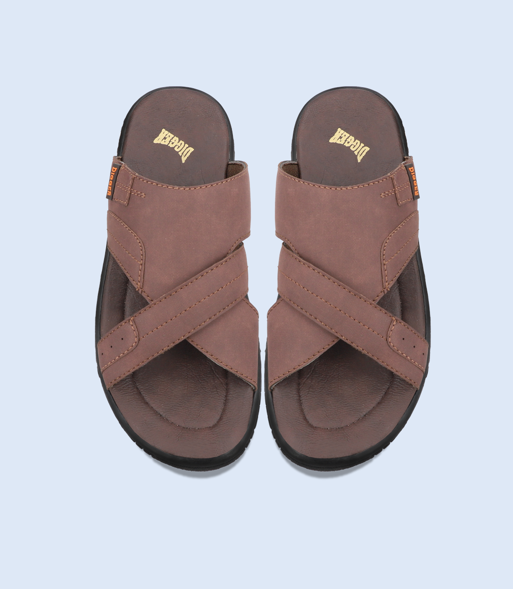 brown men's casual slipper