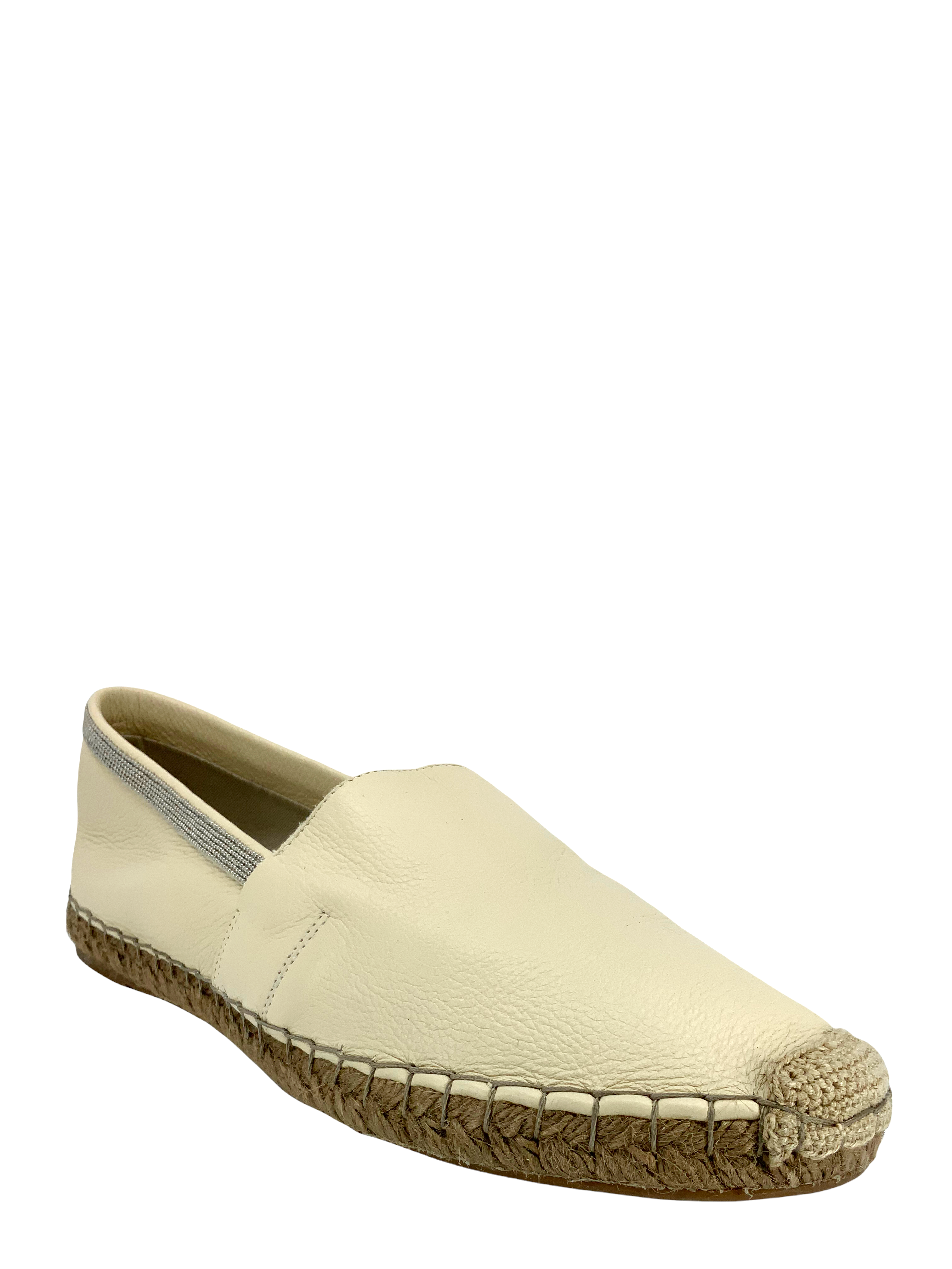 Brunello Cucinelli Leather Monili Trim Espadrille Flats Size 9 - Google SEO result: Cucinelli Leather Monili Trim Espadrille Fla