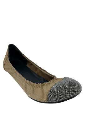 Brunello Cucinelli Monili Cap-Toe Ballerina Flats - Size 7.5 | Shop now!