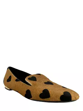 Burberry Heart Print Pony Hair Flats - Size 7.5