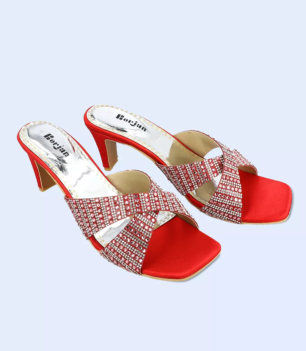 BW5406 Maroon Women Formal Slipper Heels