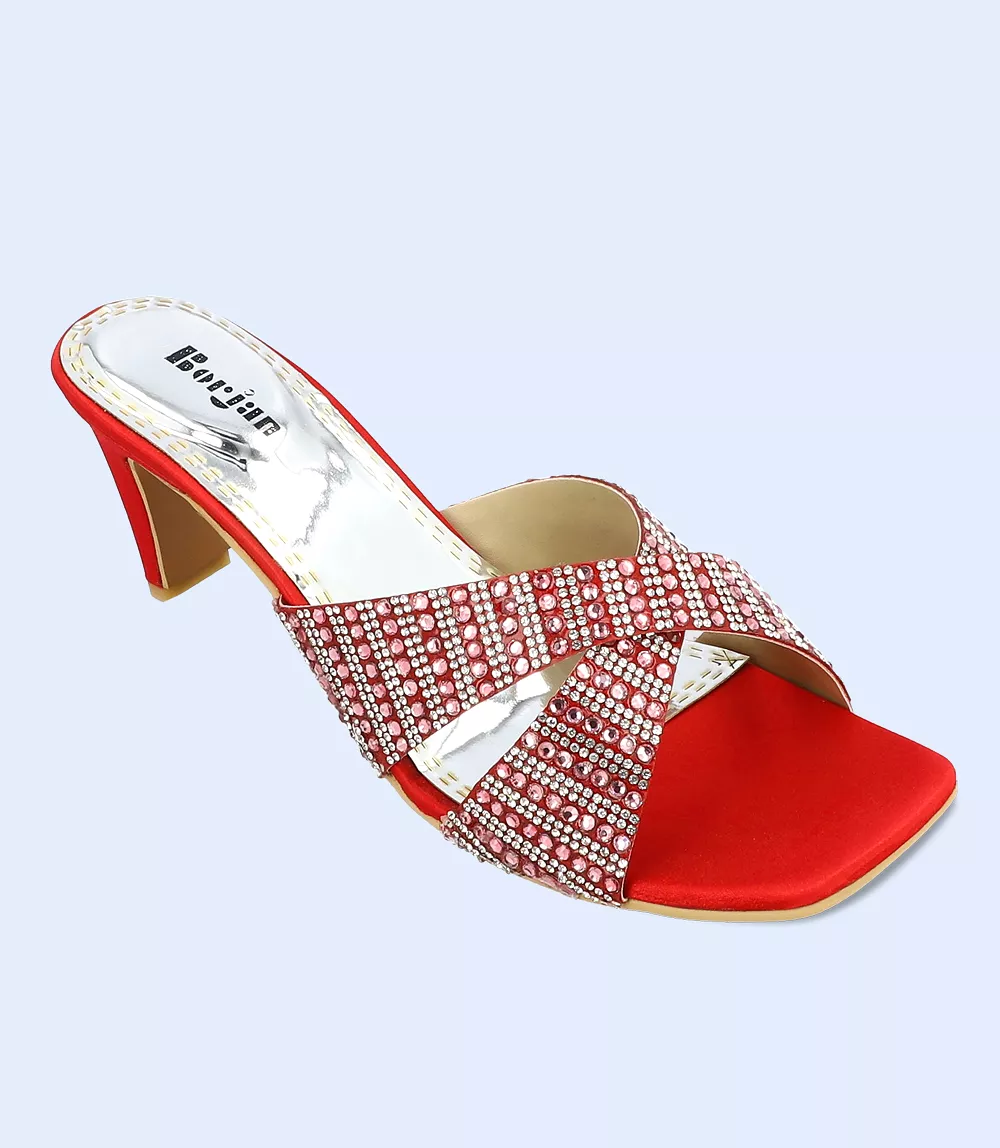 BW5406 Maroon Women Formal Slipper Heels