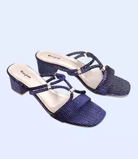 BW5871 - Blue Formal Slipper Heels for Women