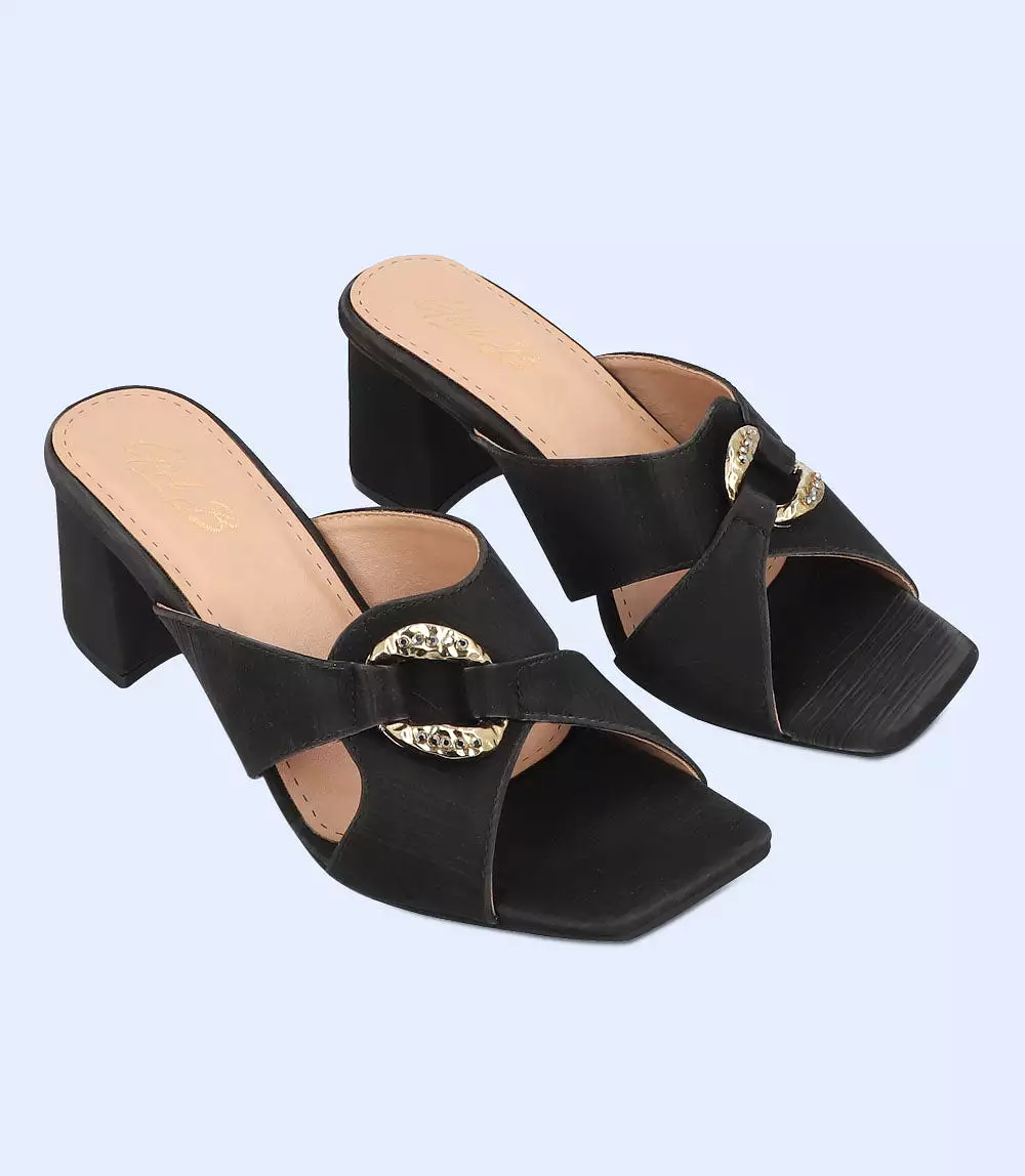 BW7303 Black Women's Formal Slipper Heels