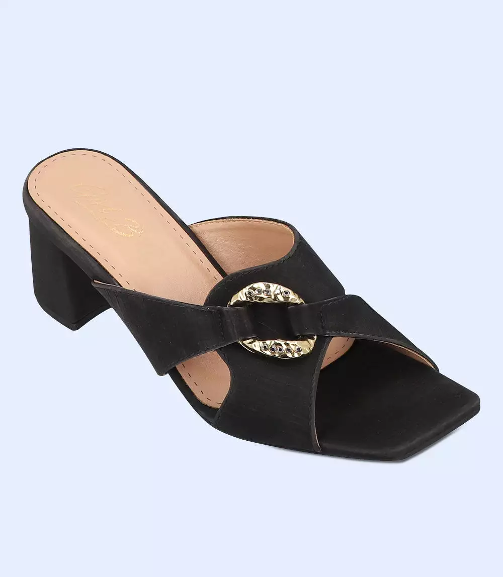 BW7303 Black Women's Formal Slipper Heels