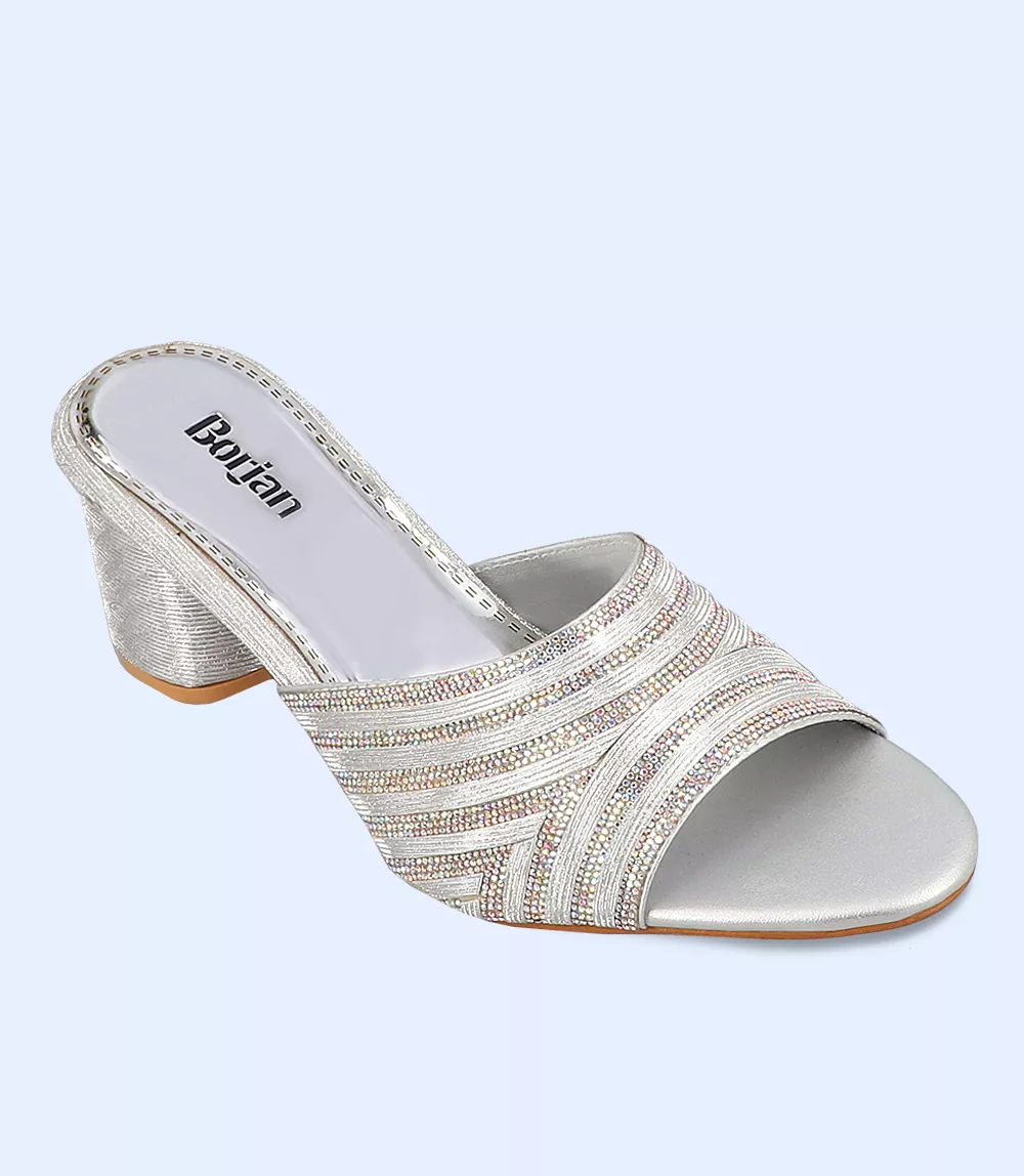 BW7306 Silver Women's Formal Slipper Heels