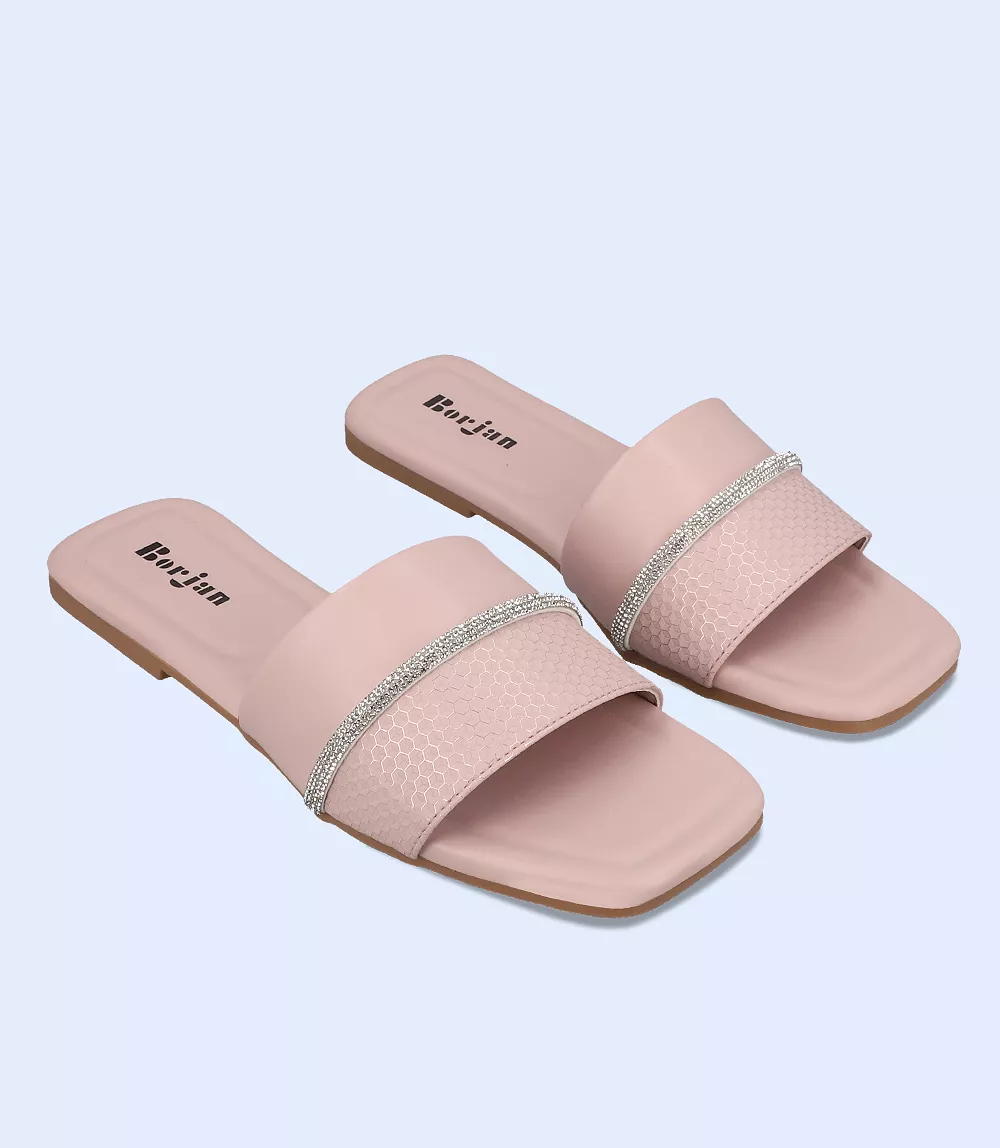 BW7345 tea pink women casual slipper.