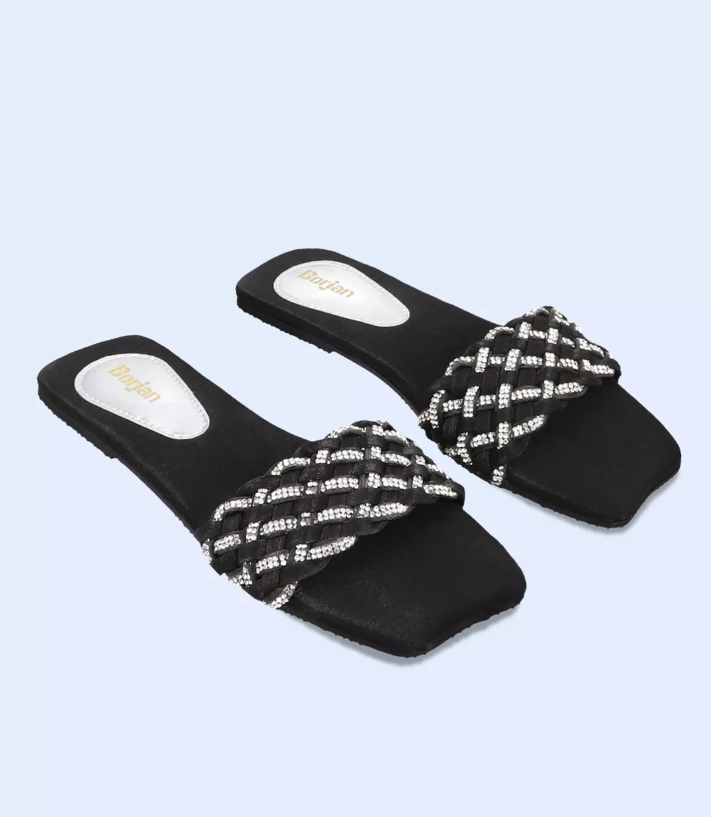 BW7467 BLACK Women's Slip-On Casual Slippers