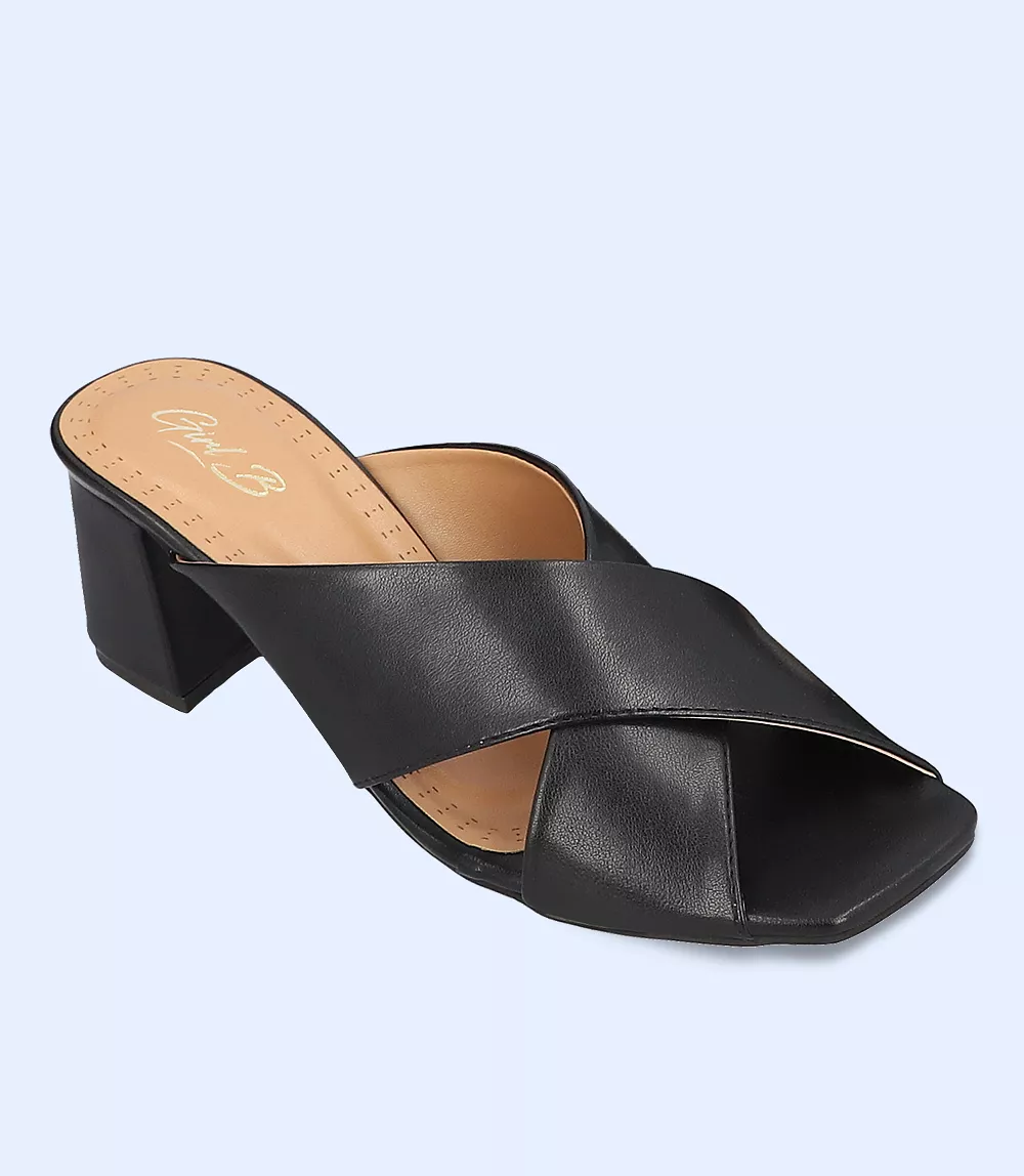 BW7750 Black Women's Slipper Heels