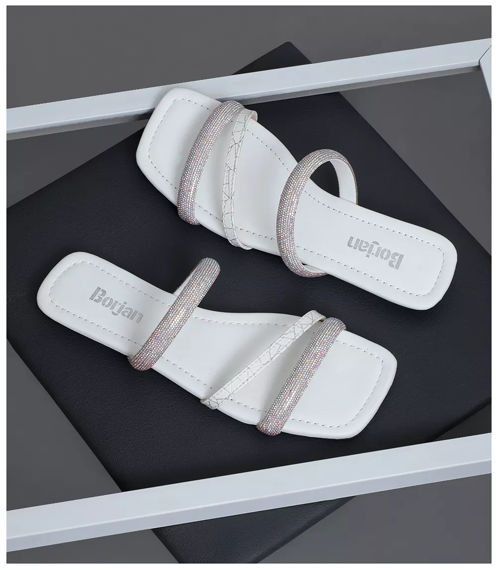 BW8357-WHITE-Women Slipper