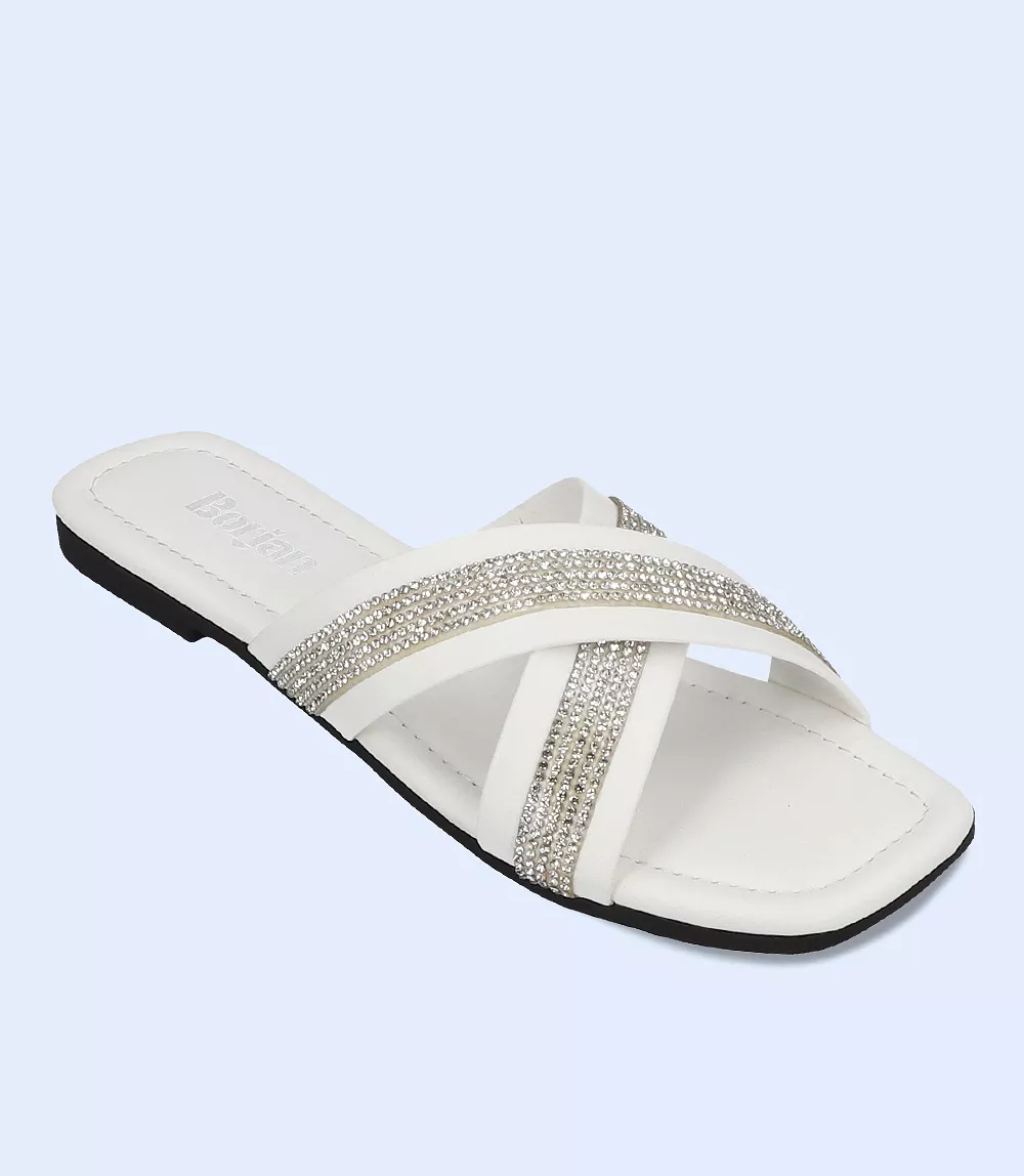 BW8358 White Women Slipper