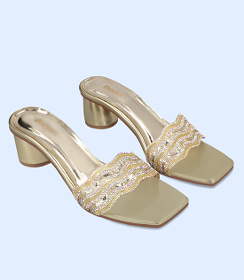 BW8687 - Dull Gold Women's Formal Slipper Heels