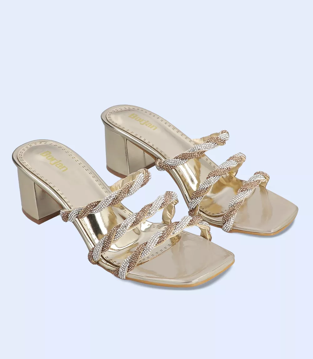 BW8689 GOLDEN Women Formal Slipper Heels