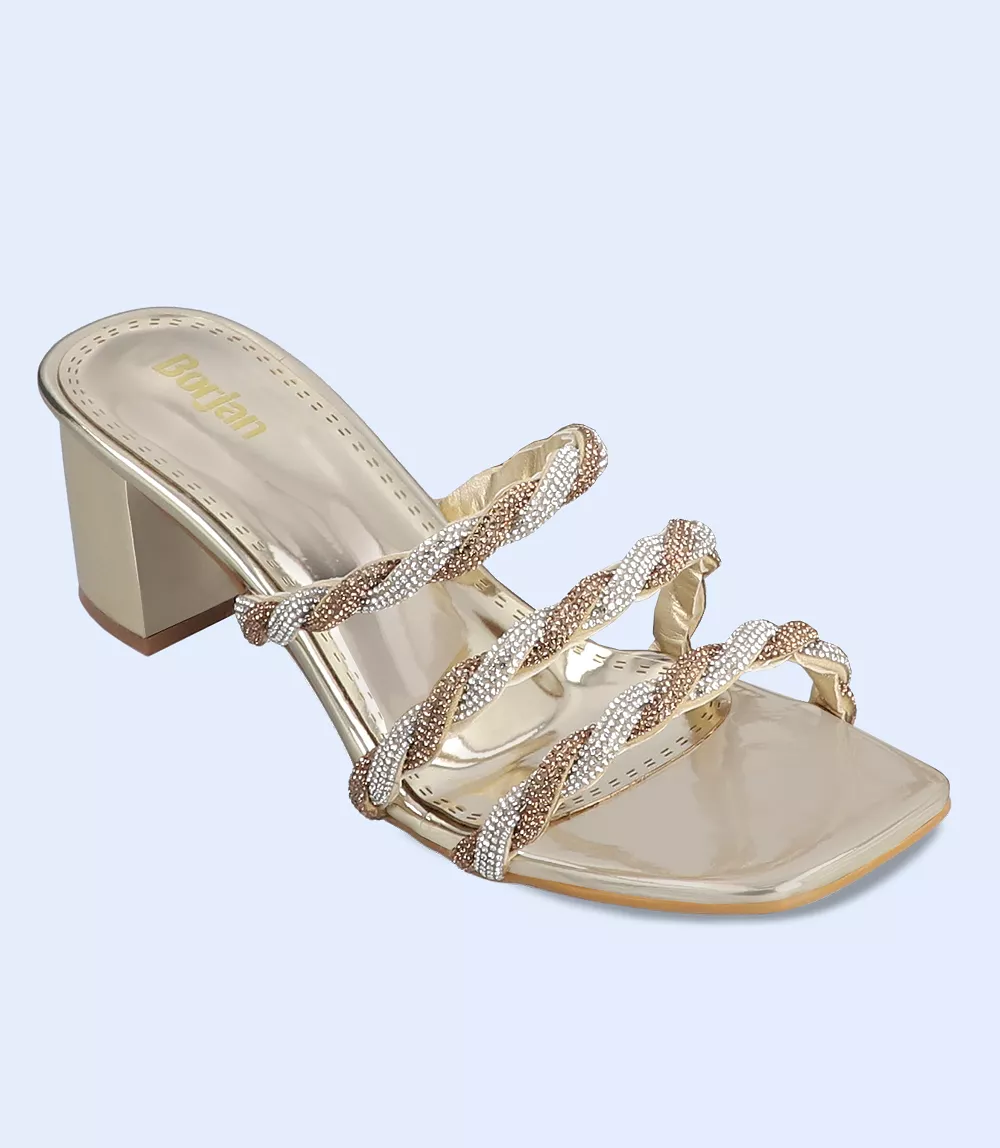 BW8689 GOLDEN Women Formal Slipper Heels