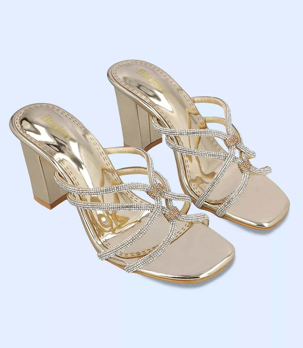 BW8690 DULL GOLD women formal slipper heels