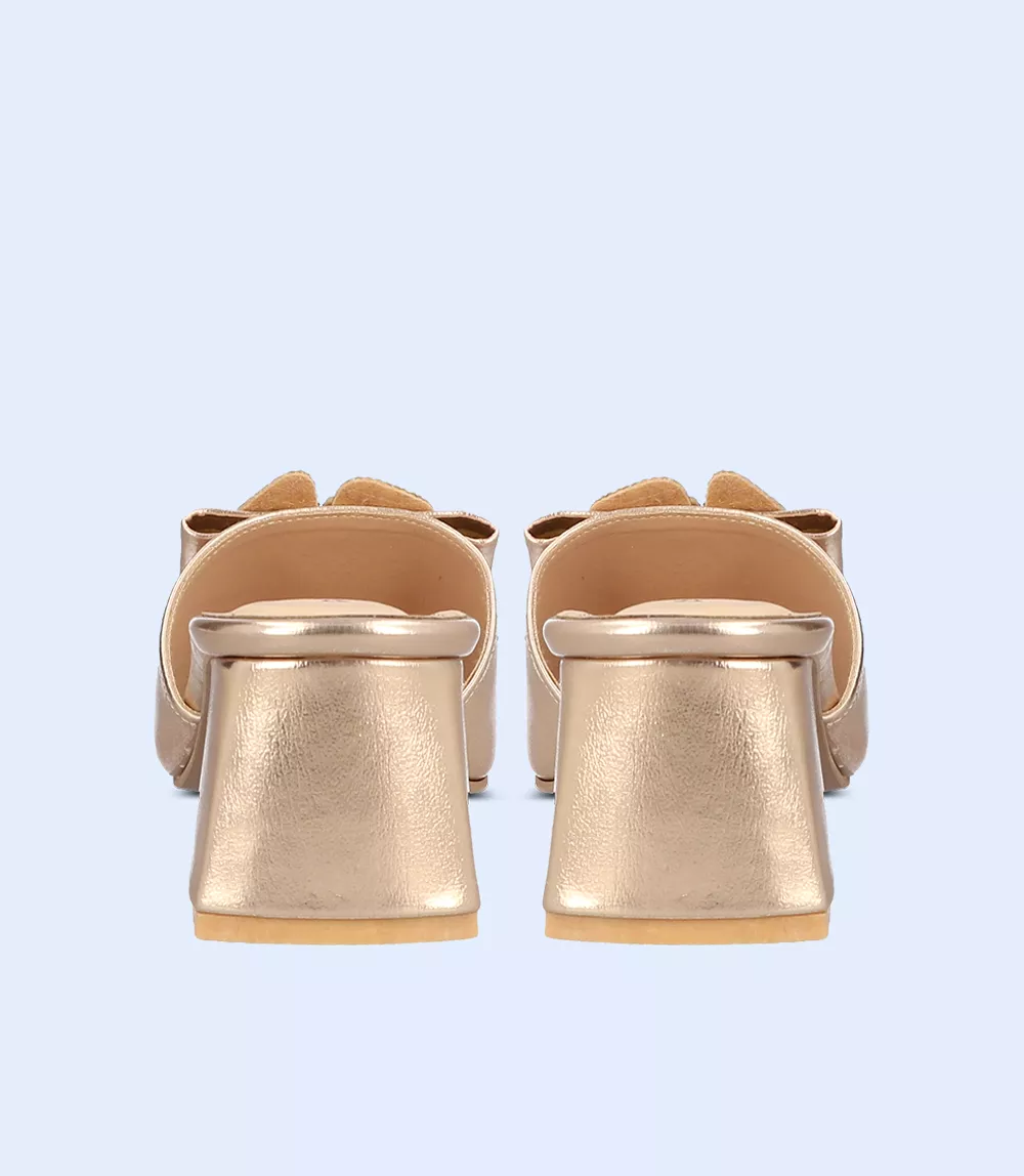 BW8694-GOLDEN-Women Formal Slipper Heels can be rewritten as Golden Women's Formal Slipper Heels BW8694