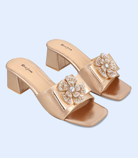 BW8694-GOLDEN-Women Formal Slipper Heels can be rewritten as Golden Women's Formal Slipper Heels BW8694