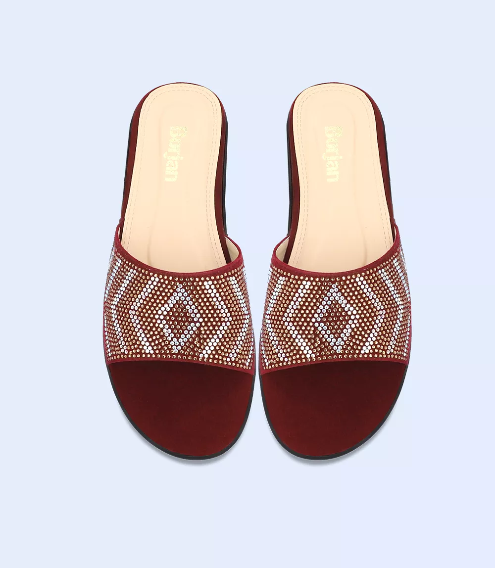 BW8743 Maroon Women's Formal Slipper