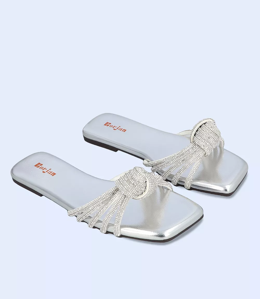 BW8757 Silver Women Formal Slipper