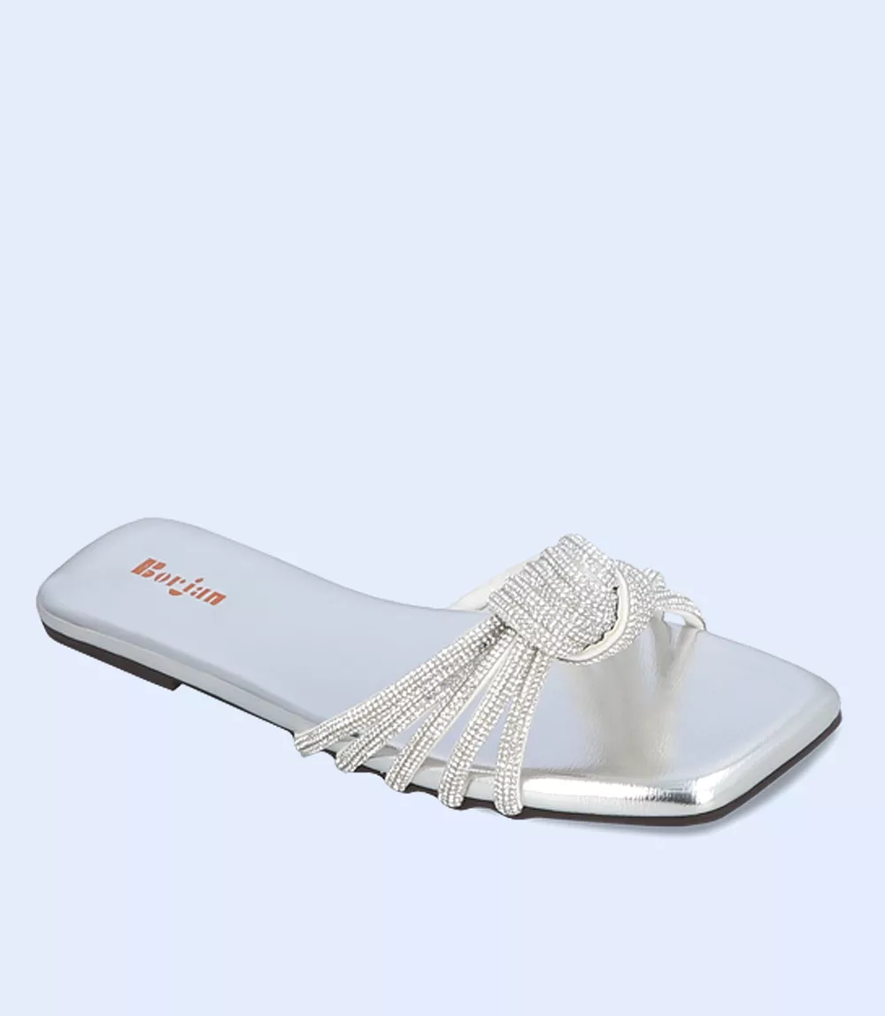 BW8757 Silver Women Formal Slipper