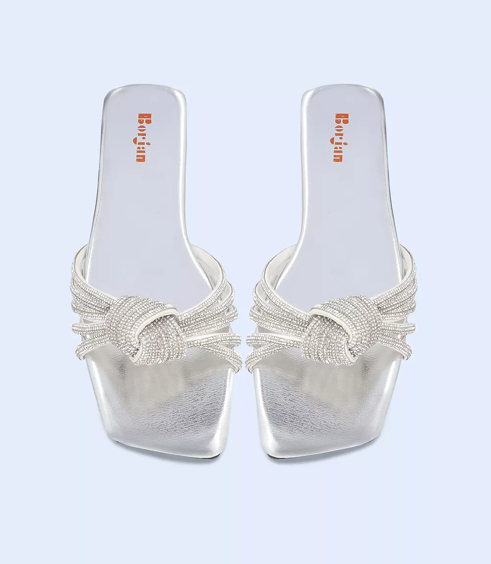 BW8757 Silver Women Formal Slipper