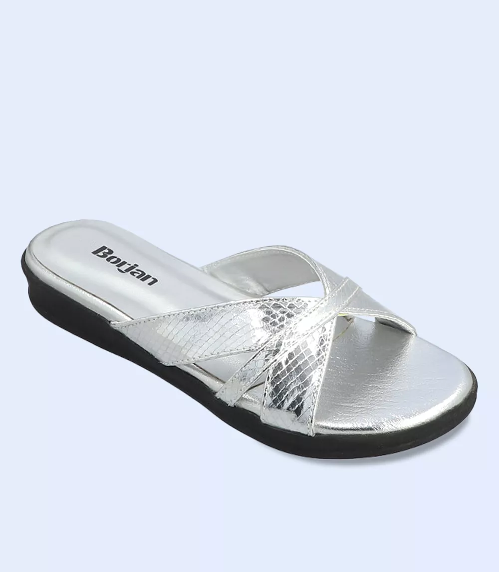 BW9196 Silver Women's Slip-On Casual Sandals