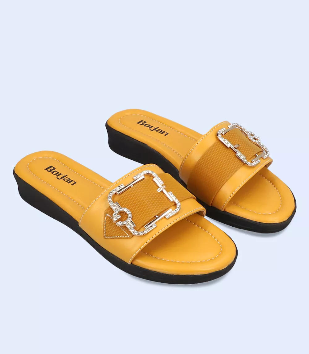 bw9197 mustard women casual slipper