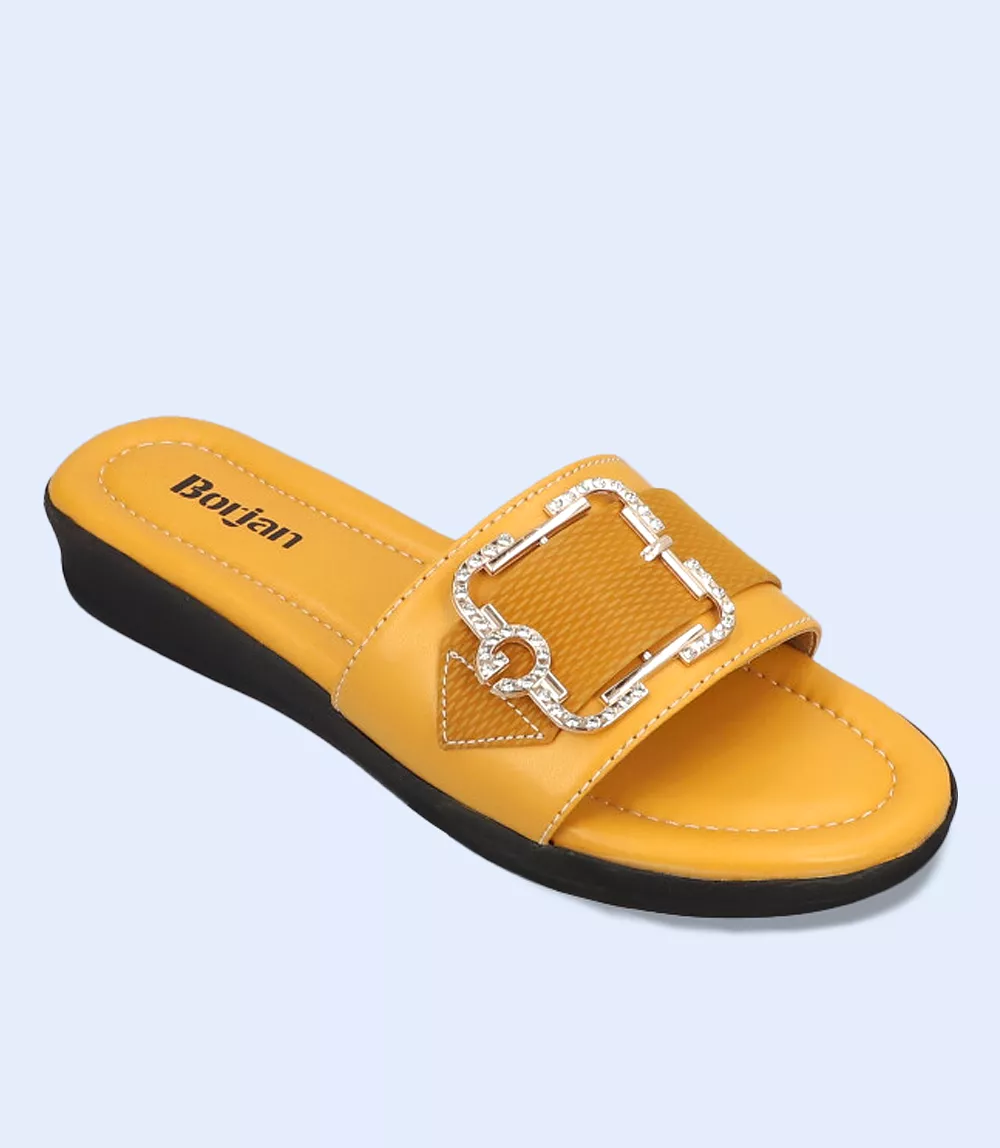 bw9197 mustard women casual slipper